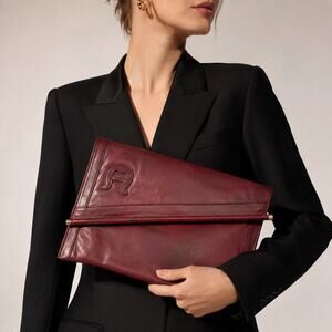 Vintage Etienne Aigner Cordovan Leather Envelope Clutch Shoulder Bag Handmade
